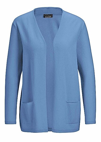 GOLDNER Strickjacke "Kurzgröße Cardigan in langer offener Form" Aufwendig i günstig online kaufen