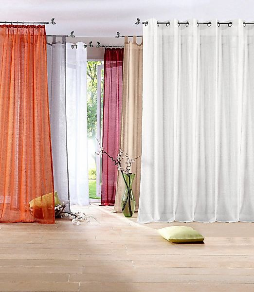 my home Gardine "REGINA" Schlaufen 2 Stk. tlg. Vorhang, Fertiggardine, 2-er günstig online kaufen