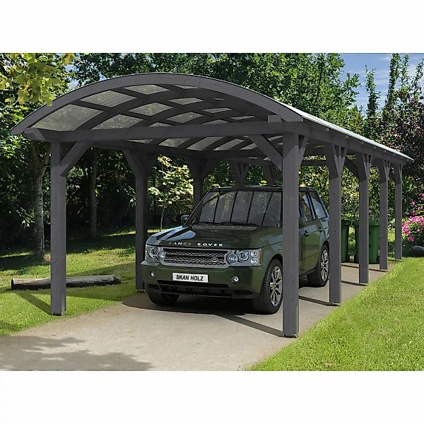 Skan Holz Bogendach-Carport Franken 376 cm x 969 Schiefergrau günstig online kaufen