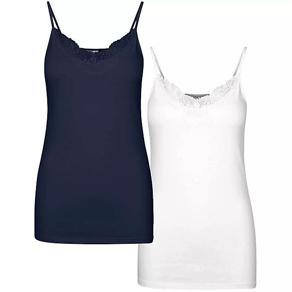 Vero Moda Inge Lace 2 Units Ärmelloses T-shirt M Navy Blazer / Pack Bright günstig online kaufen