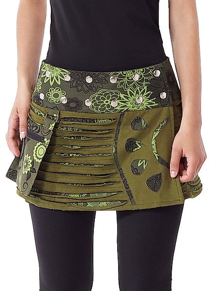 PUREWONDER Wickelrock Damen Rock mit Patchwork günstig online kaufen