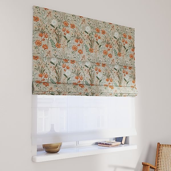 Dekoria Doppelraffrollo Duo, grau-orange-grün, 110 x 150 cm günstig online kaufen