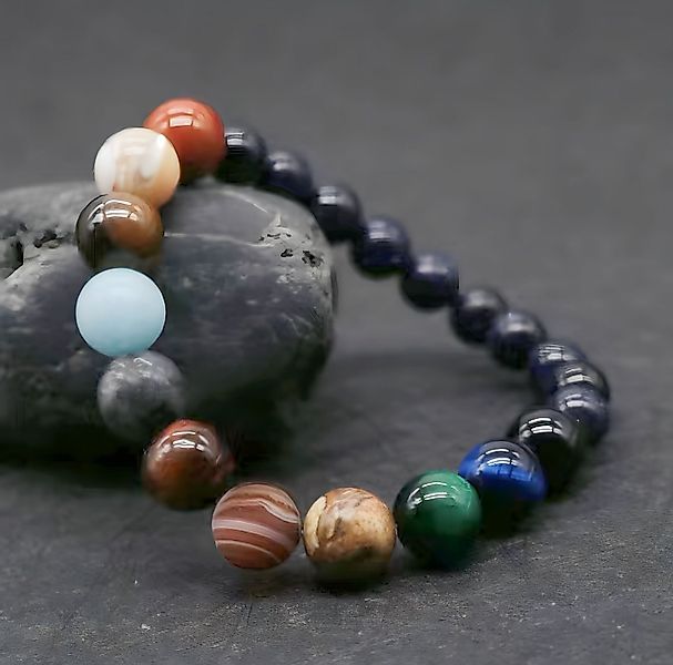 Stelby Armband Universum Armband Naturstein Perlen von Planeten günstig online kaufen