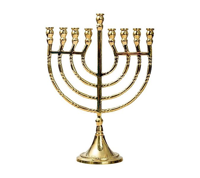 NKlaus Kerzenständer Channuka-Leuchte 9armig Messing Vergoldet Höhe 21 günstig online kaufen