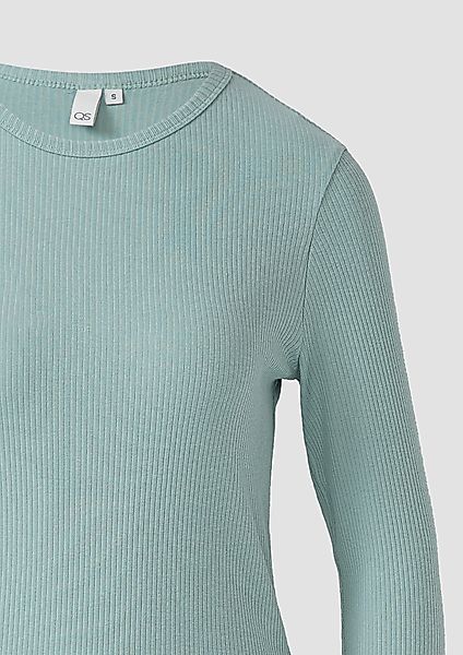 QS Langarmshirt Geripptes Longsleeve im Slim günstig online kaufen