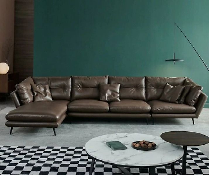 JVmoebel Ecksofa Ledersofa Couch Wohnlandschaft Eck Design Modern, Made in günstig online kaufen