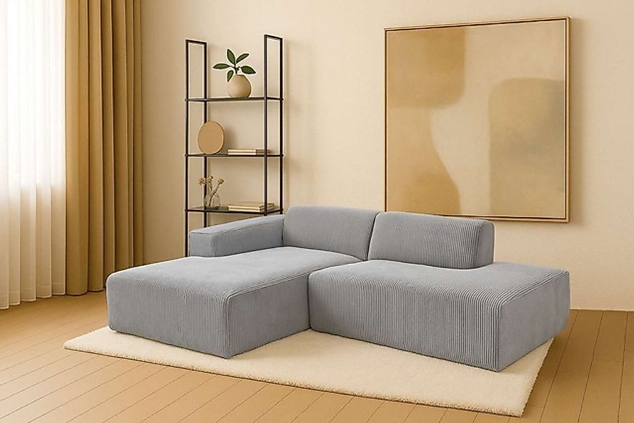 Home affaire Ecksofa »Noord mit Kedernaht, Breite 227 cm, L-Form« Cord, Str günstig online kaufen