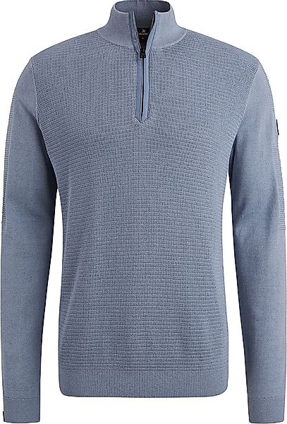 Vanguard Pullover halber Reißverschluss strukturiert Blau - Größe L günstig online kaufen