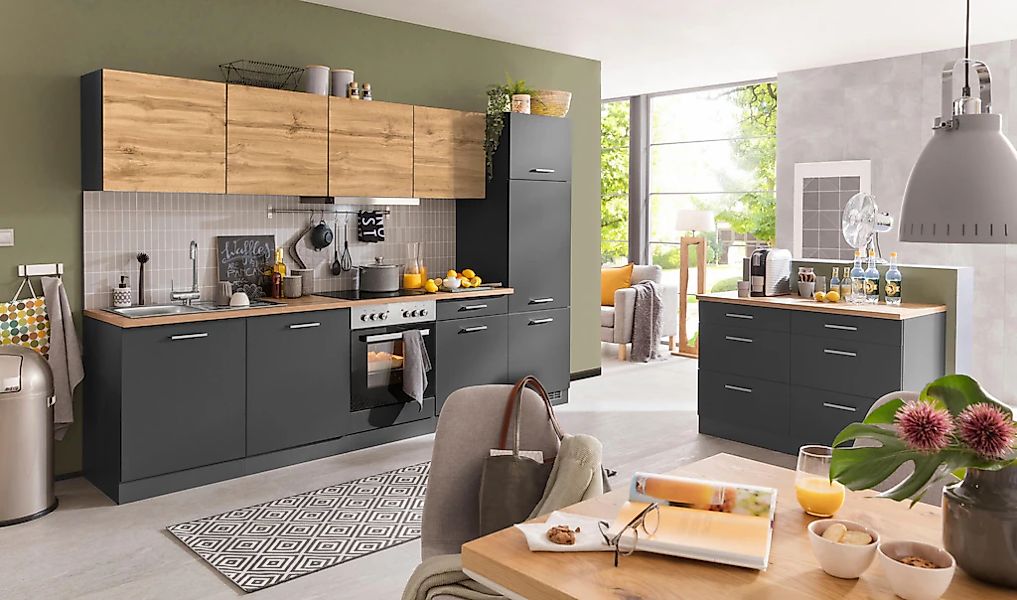 KOCHSTATION Küchenzeile "KS-Kehl" mit E-Geräten, Breite 300 cm, inkl. Kühls günstig online kaufen