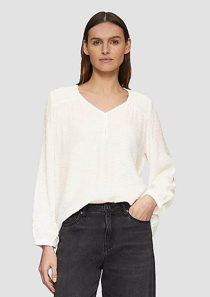 s.Oliver Langarmbluse Bluse Strukturierte Bluse aus Viskosemix mit Smok-Det günstig online kaufen