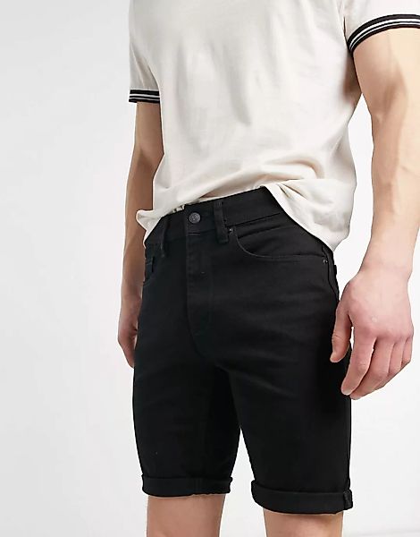 Burton Menswear – Enge Jeansshorts in Schwarz günstig online kaufen