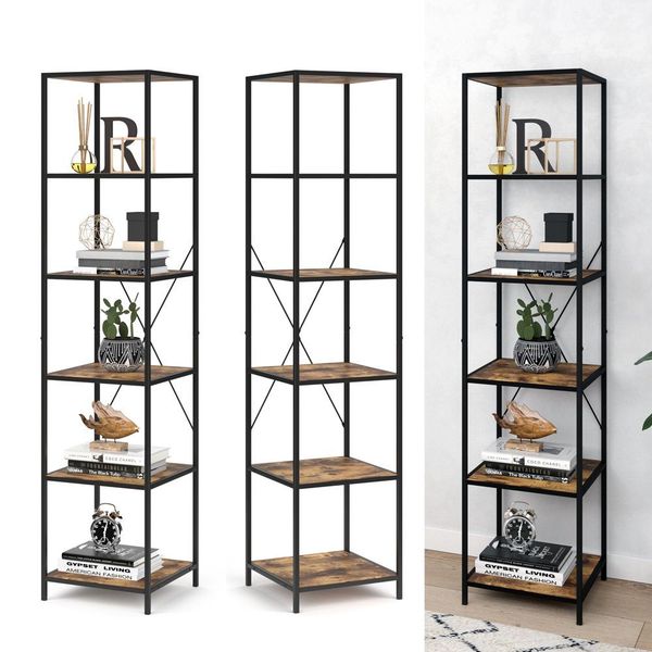 Vicco Raumteilerregal Fyrk, Eiche rustikal/Schwarz, 40 günstig online kaufen