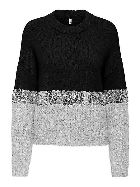 ONLY Rundhalspullover ONLMAINE LIFE LS SEQUIN BLOCK O-NECK KNT günstig online kaufen