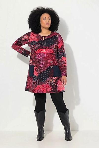 Ulla Popken Longshirt Longshirt Paisley A-Linie Rundhals Langarm Taschen günstig online kaufen