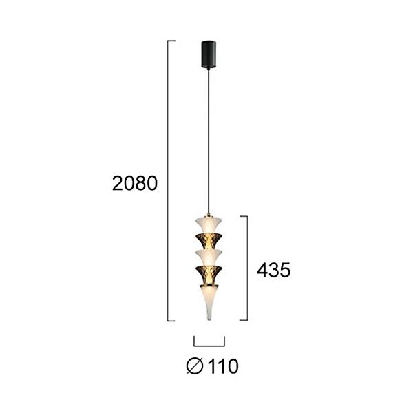 LED-Pendellampe Venera, Höhe 43 cm, weiß/braun, Glas günstig online kaufen