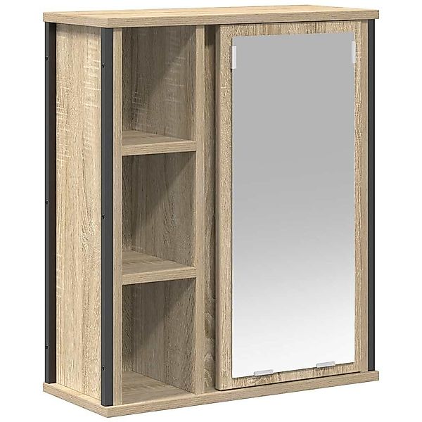 vidaXL Badezimmerspiegelschrank Bad-Wandschrank mit Spiegel Sonoma-Eiche günstig online kaufen