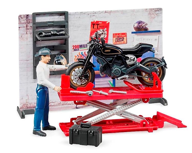 Bruder® Spielzeug-LKW bworld Motorrad-Werkstatt 62101 Motorrad, günstig online kaufen