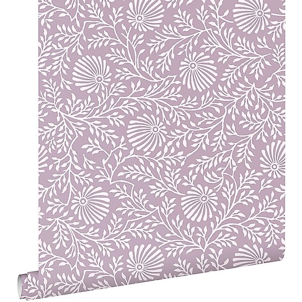 ESTAhome Tapete Blumenmuster Violett 50 x 900 cm günstig online kaufen
