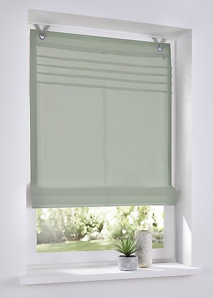 Kutti Raffrollo Kessy Biese, mit Hakenaufhängung, ohne Bohren, halbtranspar günstig online kaufen