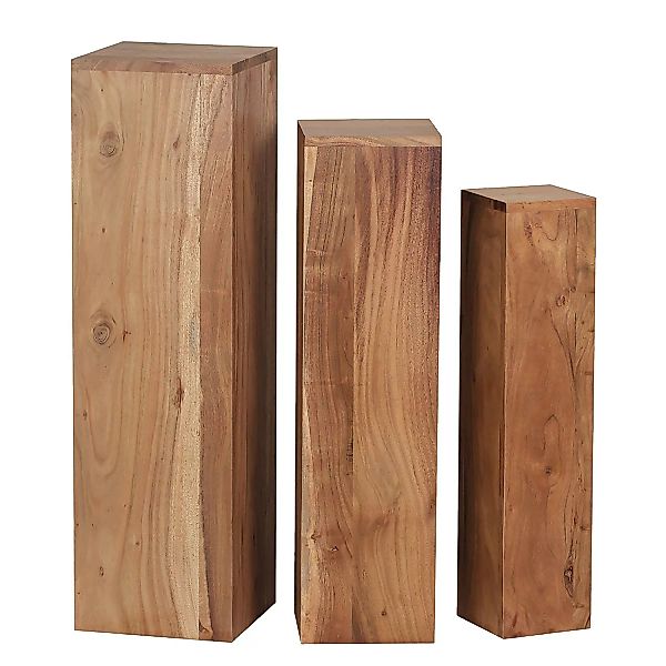 Beistelltisch 3er Set Massivholz 24,5x85x24,5 cm Akazie Tische | Holztisch günstig online kaufen