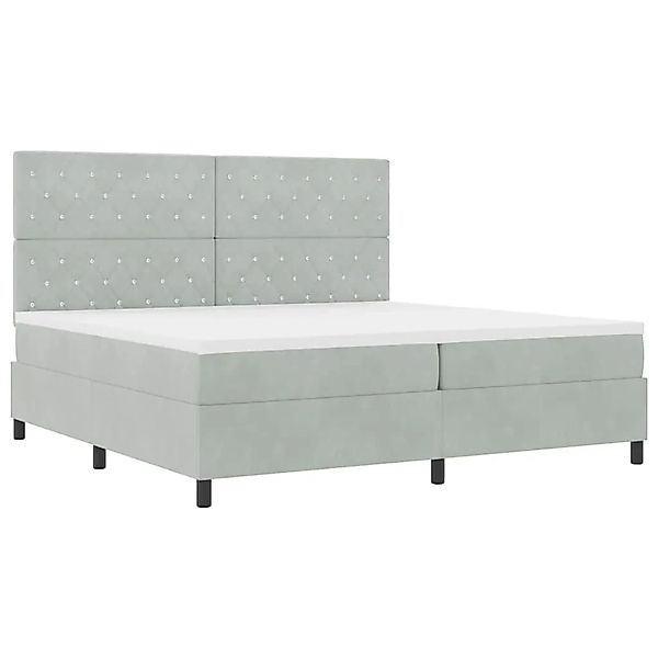 vidaXL Boxspringbett mit Matratze Hellgrau 200 x 200 cm Samt 3339788 günstig online kaufen