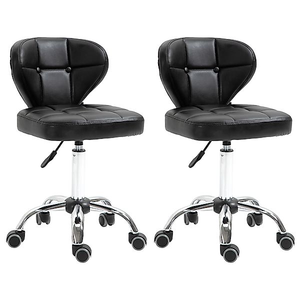 HOMCOM Rollsitz Arbeitshocker mit Rückenlehne aus Kunstleder (Drehhocker, 2 günstig online kaufen