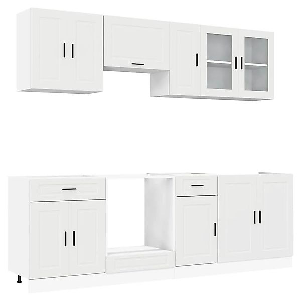 vidaXL 8 Tlg Küchenschrank-Set Porto Weiß Holzwerkstoff 3314841 günstig online kaufen