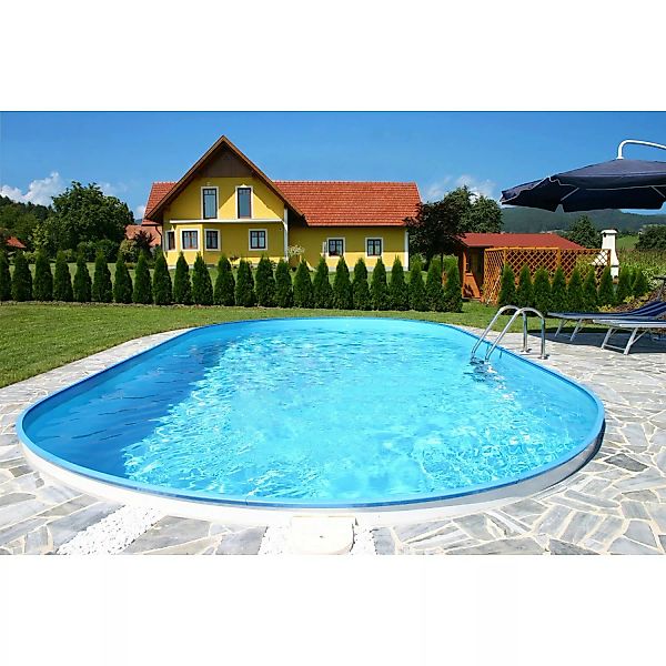Summer Fun Stahlwand Pool-Set FLAMINGO Einbaubecken Ovalf. 800x420x150cm günstig online kaufen