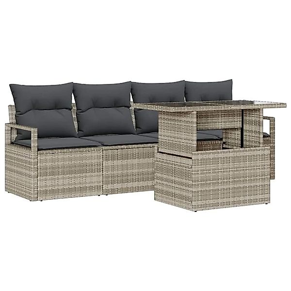 vidaXL Sofa Set mit Kissen 5-Tlg Leicht Poly-Rattan 3348728 günstig online kaufen