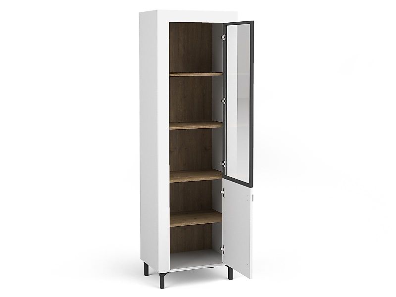 Compleo Vitrine Vitrinenschrank mit Glastüren, gerillte günstig online kaufen