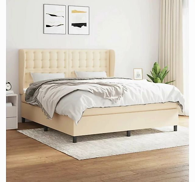 vidaXL Boxspringbett mit Matratze Creme 180x200 cm Stoff1372581 günstig online kaufen