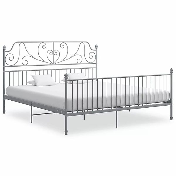 Bettgestell Grau Metall 200x200 Cm günstig online kaufen