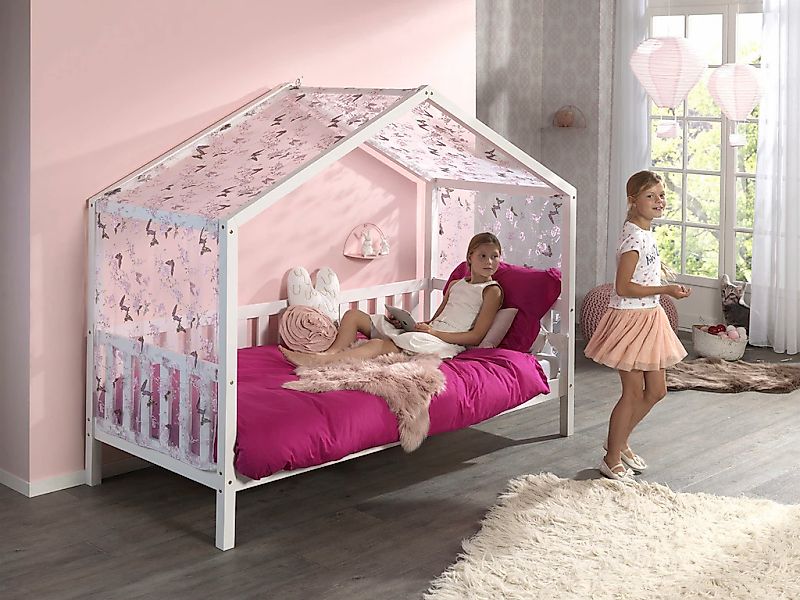 Vipack Hausbett "Dallas, mit Dachaufbau, Kiefer massiv, stabil gebaut", (B/ günstig online kaufen