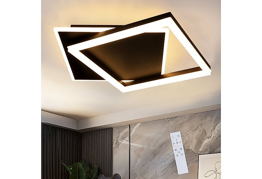 Nettlife LED Deckenleuchte Schwarz Dimmbar Eckig Acryl Deckenbeleuchtung, D günstig online kaufen