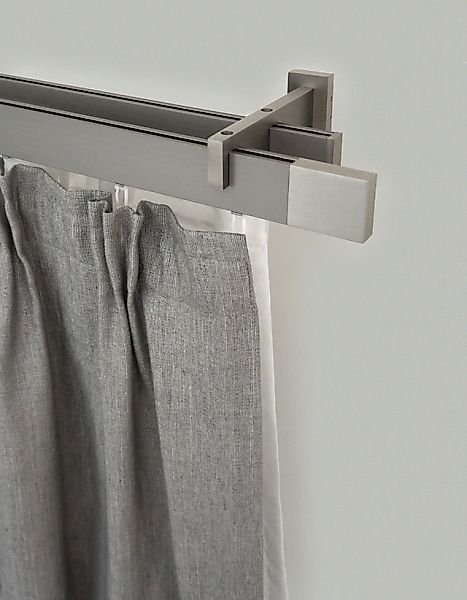 GARESA Gardinenstange »FLAT«, 2 läufig-läufig, Wunschmaßlänge, Rechteckprof günstig online kaufen