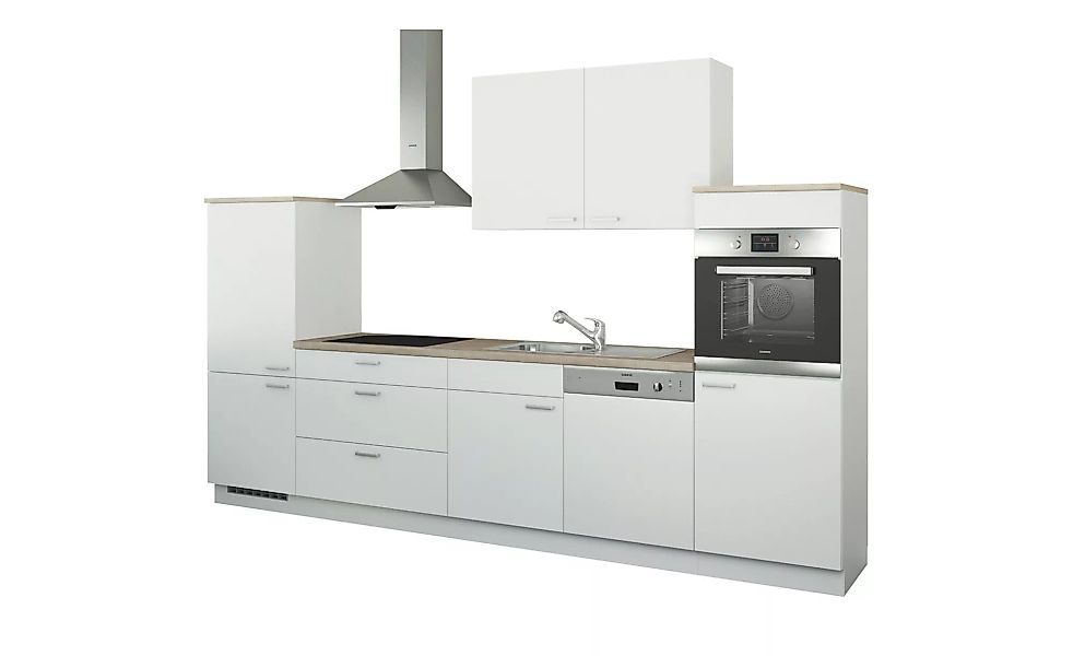 Küchenzeile ohne Elektrogeräte - weiß - 330 cm - Küchen > Küchenblöcke ohne günstig online kaufen