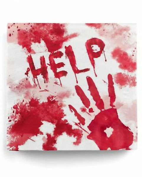 Amscan Halloween Papierservietten Blut 20 St. Partydeko weiß günstig online kaufen