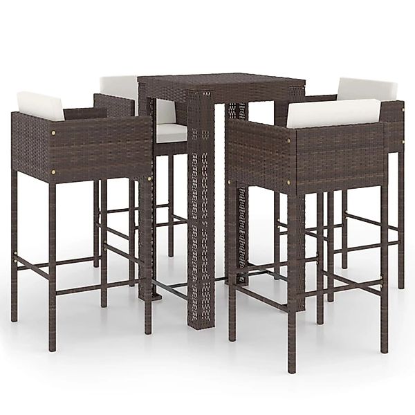 vidaXL Gartenlounge-Set 5-tlg. Gartenbar-Set mit Kissen günstig online kaufen