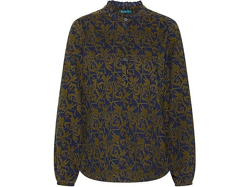 Tranquillo Blusentop tranquillo Bio-Damen-Cord-Bluse mit Rüschen-Kragen günstig online kaufen