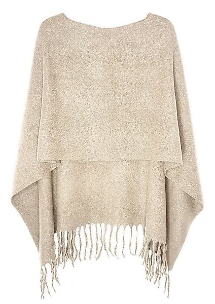 dy_mode Strickponcho Kuscheliger Damen Strickponcho mit Fransen – Unifarben günstig online kaufen