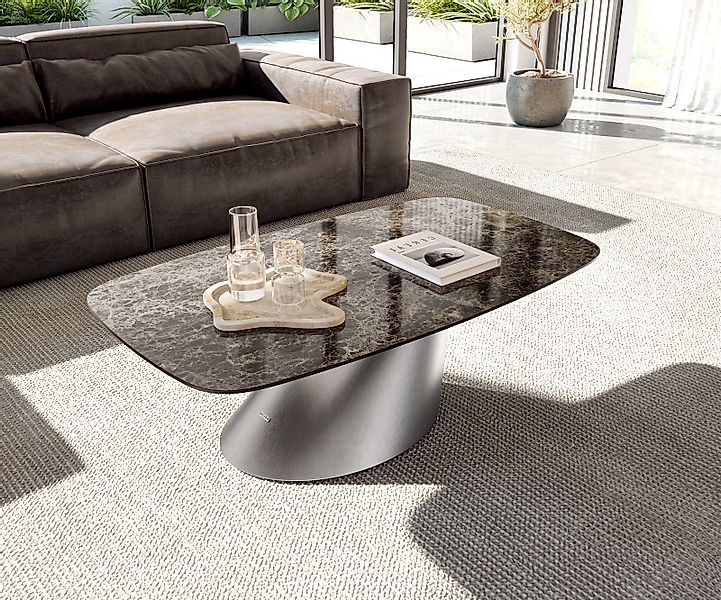 Couchtisch Edge Boot 120x70 cm Keramik Laminam® Emperador Extra Lucidato Du günstig online kaufen