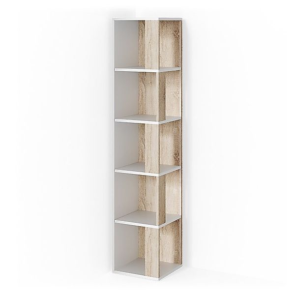 Vicco Eckregal Lio, Weiß/Sonoma, 33.3 x günstig online kaufen