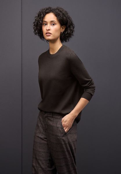 STREET ONE Rundhalspullover mit Rippbündchen günstig online kaufen