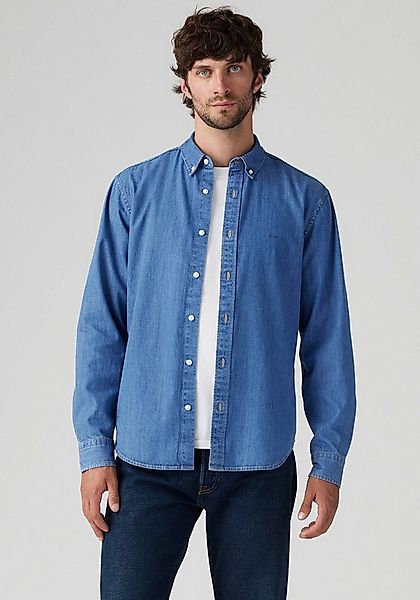 Levi's® Langarmhemd AUTHENTIC BUTTON DOWN mit Ton-in-Ton Logostickerei auf günstig online kaufen