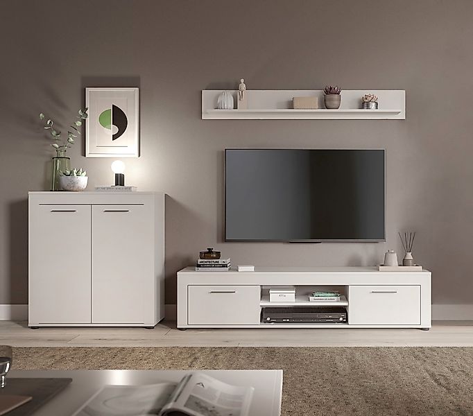 INOSIGN Wohnwand "Aosta, Breite 255cm, bestehend aus Highboard, Lowboard, W günstig online kaufen