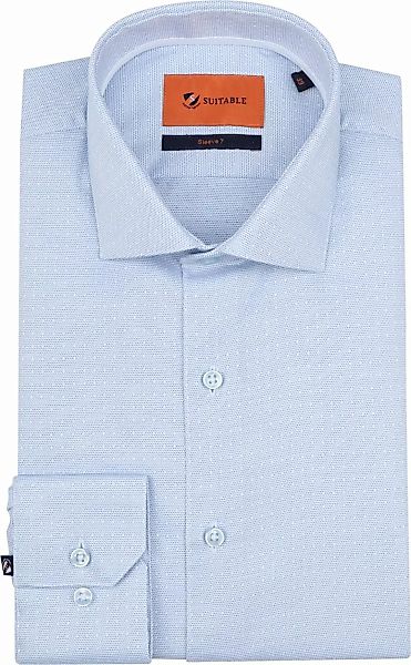 Suitable Hemd Extra Lange Ärmel Dobby Point Hellblau - Größe 39 günstig online kaufen