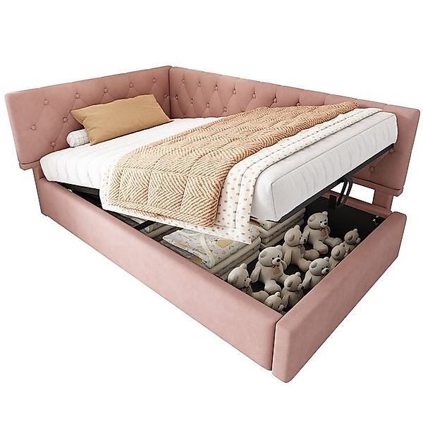 OKWISH Polsterbett Schlafsofa mit hydraulischem Stauraum (Kinderbett, Jugen günstig online kaufen