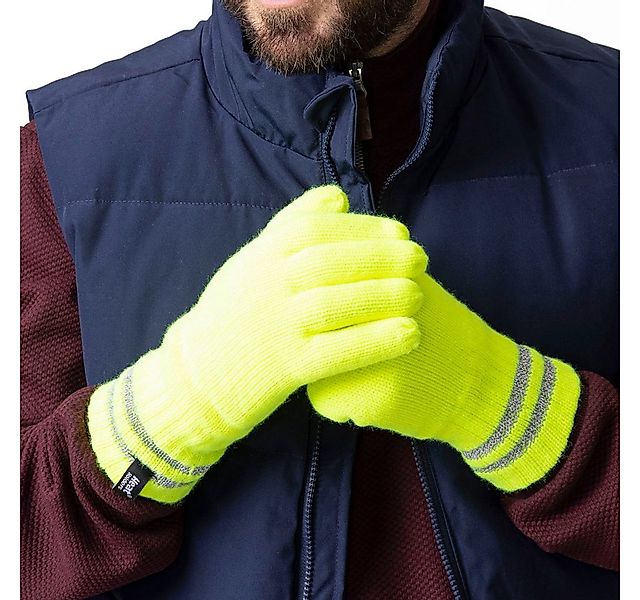 Heat Holders Strickhandschuhe Herren-Handschuhe gelb reflektierenden Streif günstig online kaufen