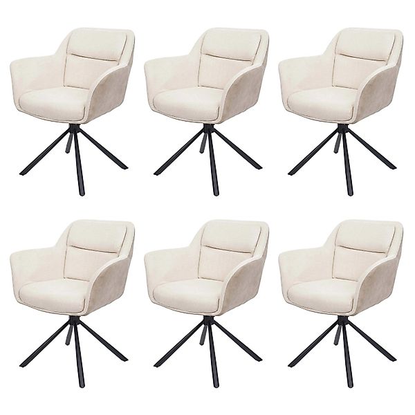 MCW Esszimmerstuhl K33 6er-Set Kunstleder Creme günstig online kaufen