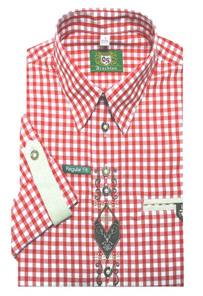 OS Trachten Trachtenhemd TH-0102 Stickerei Krempelarm günstig online kaufen